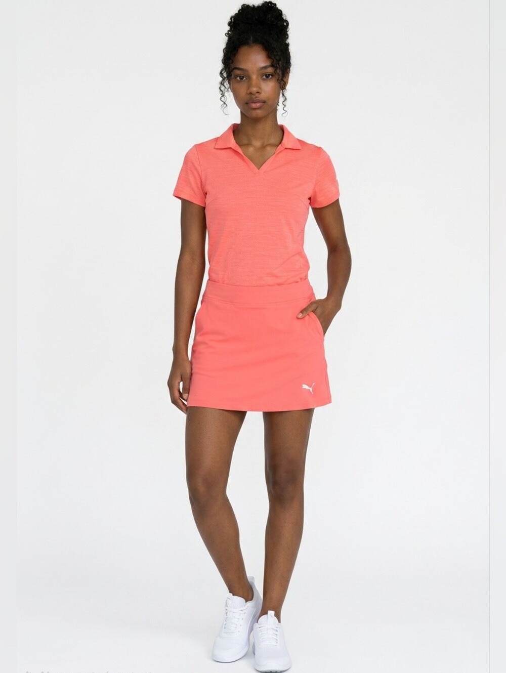 Puma Coral Polo and Skort Set - Coral Pink